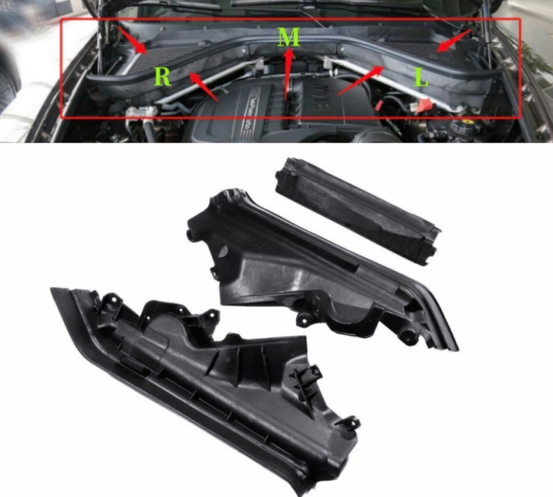 Baie de moteur de partition, 3 pièces Ensemble de panneaux de partition du compartiment supérieur du moteur BMW X5 E70 X6 E71